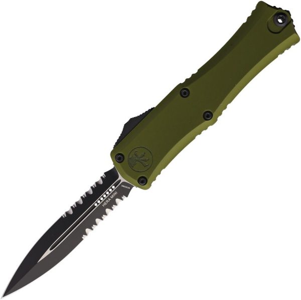 Microtech Hera II Mini OTF - OD Green Partially Serrated M390MK