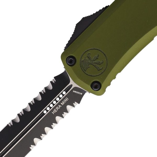 Microtech Hera II Mini OTF - OD Green Partially Serrated M390MK