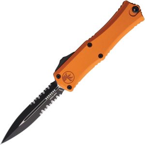 Microtech Hera II Mini OTF - Orange Partially Serrated Steel