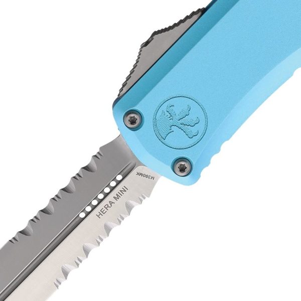 Microtech Auto Hera II Mini Partially Serrated Turquoise
