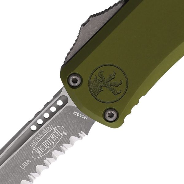 Microtech Auto Hera II Mini OTF Serrated - Apocalyptic OD Green