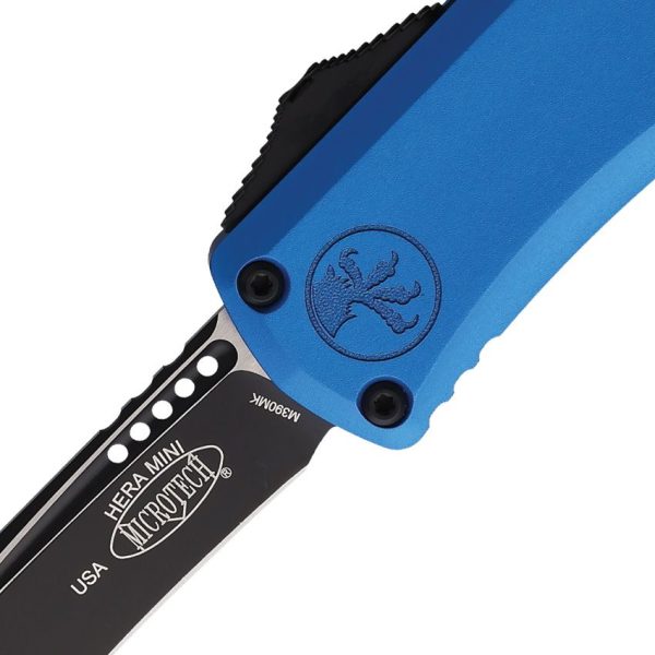 Microtech Hera II Mini OTF Recurve Blue Aluminum