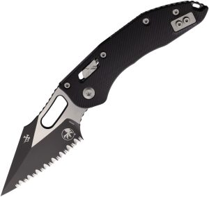 Microtech Stitch S/E Ram Lok Black G10 Serrated Folding Knife