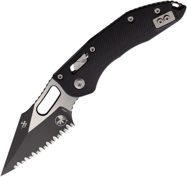 Microtech Stitch S/E Ram Lok Black G10 Serrated Folding Knife