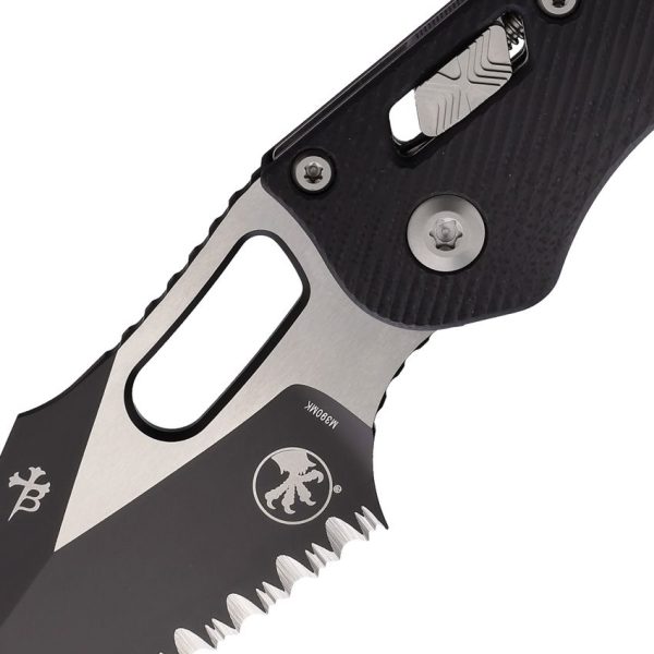Microtech Stitch S/E Ram Lok Black G10 Serrated Folding Knife