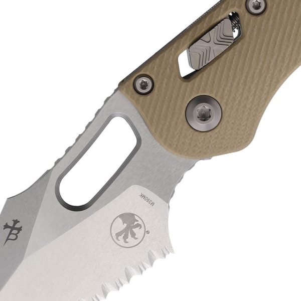 Microtech Stitch S/E Ram Lok Tan G10 Serrated Folding Knife