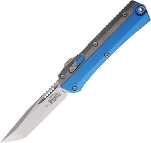 Microtech Auto Glykon T/E OTF Tanto - Blue Aluminum