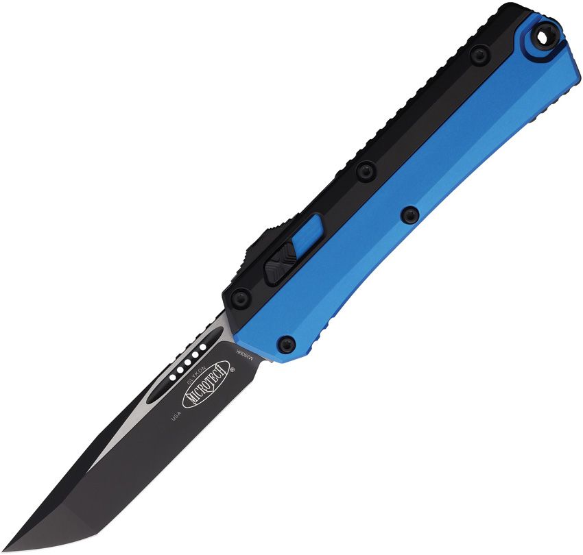 Microtech Glykon T/E OTF Auto Folding Knife Blue 4" M390MK