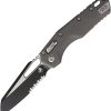 Microtech MSI Ram-Lok Gray Fluted Partial Serrated