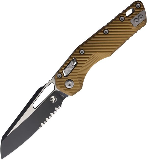 Microtech MSI Ram-Lok Tan Fluted Partial Serrated