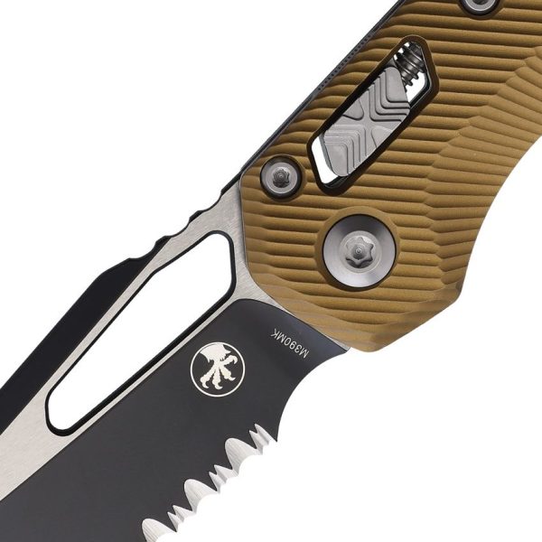 Microtech MSI Ram-Lok Tan Fluted Partial Serrated