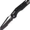 Microtech MSI Ram-Lok PS Black Tri Grip Partially Serrated