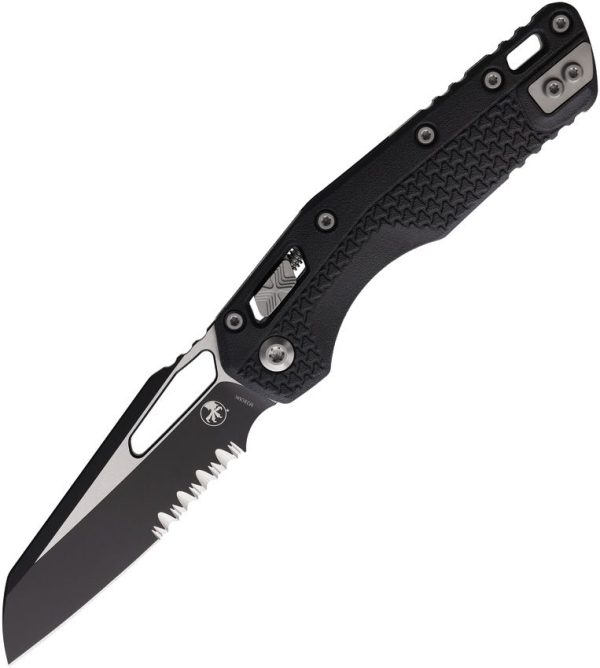 Microtech MSI Ram-Lok PS Black Tri Grip Partially Serrated