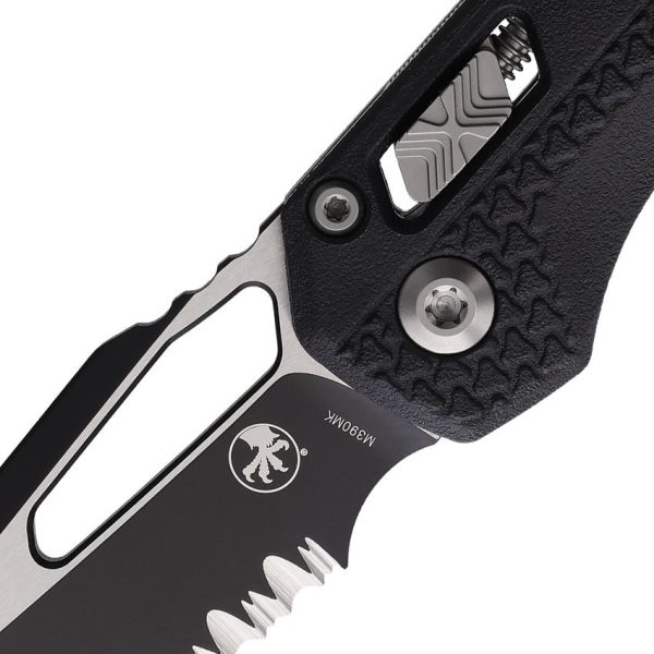 Microtech MSI Ram-Lok PS Black Tri Grip Partially Serrated