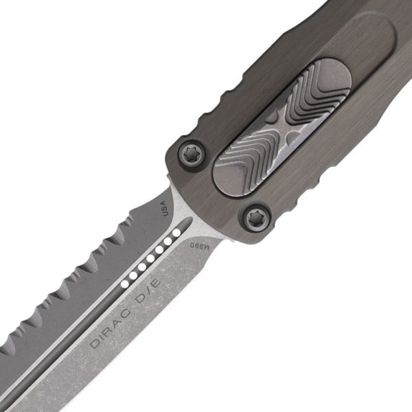 Microtech Auto Dirac AP OTF Gray M390 Serrated