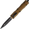 Microtech Dirac D/E OTF Auto Folding Knife 3" Black Dagger Tan
