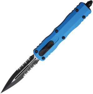 Microtech Auto Dirac D/E OTF Blue Partially Serrated