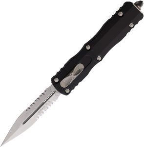 Microtech Auto Dirac D/E OTF Black Partially Serrated