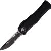 Microtech Hera OTF Automatic Folding Knife 3" Black Partially Serrated