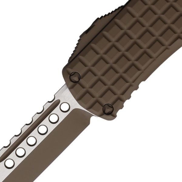 Microtech Auto Hera OTF Tanto - Brown Frag Handle