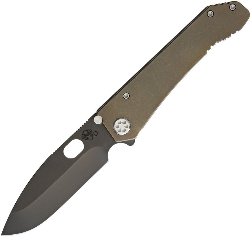 Medford 187 DP Framelock Folding Knife 4" D2 Blade Bronze Titanium