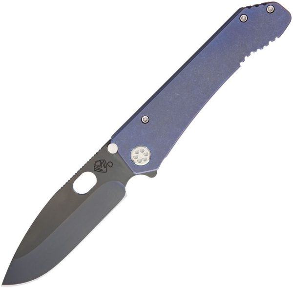 MD002DPQ37A2.jpg Medford 187 DP Framelock Folding Knife D2 Steel Blue Titanium