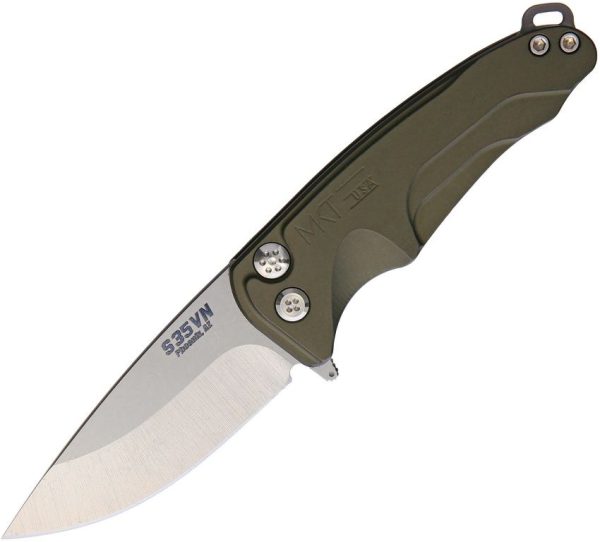 MD039ST40AG.jpg Medford Smooth Criminal Button Lock Folding Knife S35VN Green