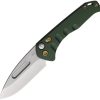 Medford Auto Swift Button Lock - Green Aluminum Drop Point
