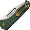 Medford Auto Swift Button Lock - Green Aluminum Drop Point
