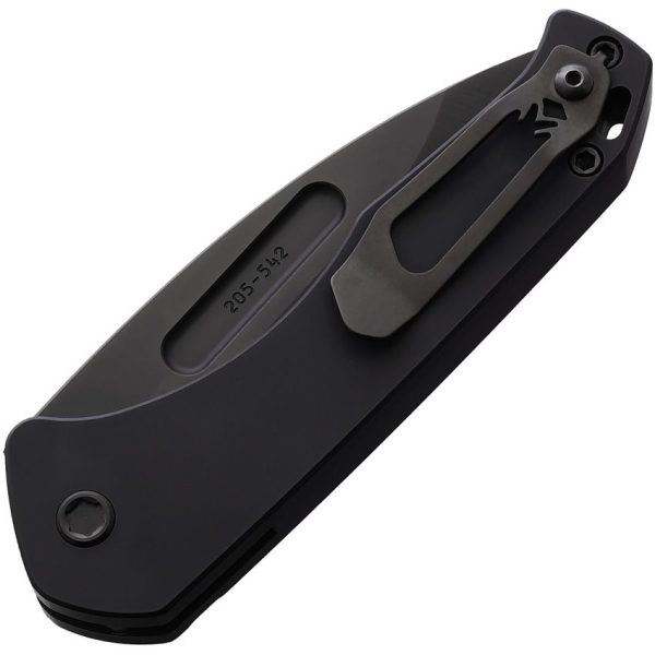 Medford Auto Swift Button Lock - Black Titanium Drop Point