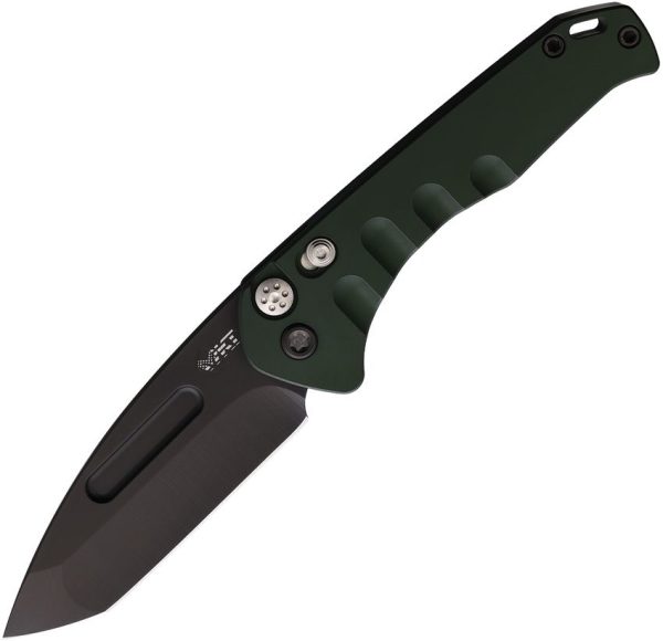 MD206SPT40AG.jpg Medford Auto Swift Button Lock - Green Aluminum Tanto