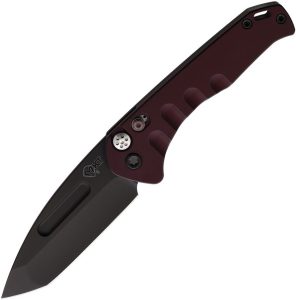 Medford Auto Swift Button Lock - Burgundy Aluminum Tanto