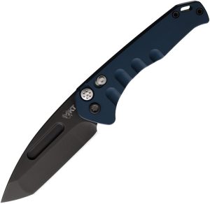 Medford Auto Swift Button Lock - Blue Aluminum Tanto