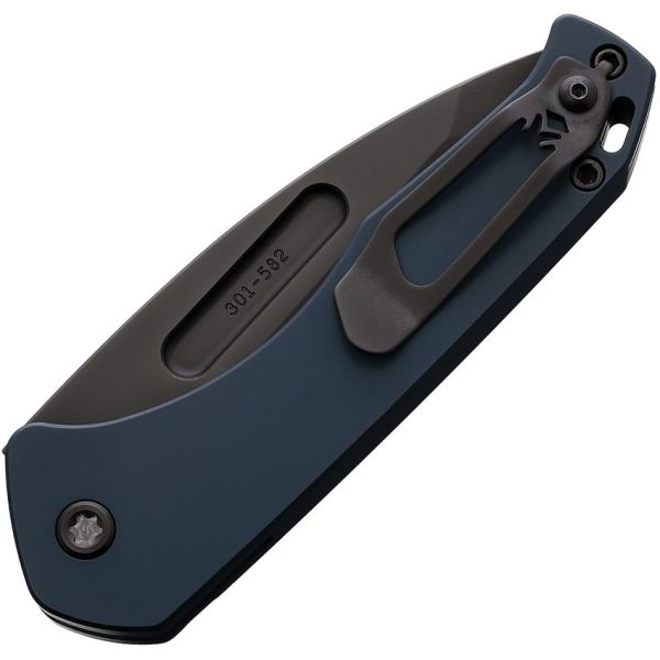 Medford Auto Swift Button Lock - Blue Aluminum Tanto