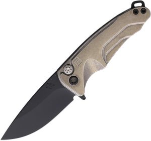 MDT394PQ01TM.jpg Medford Smooth Criminal Button Lock Folding Knife S45VN Titanium