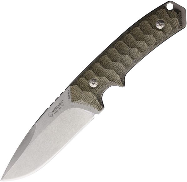 Mercury Ranger Fixed Blade Knife 4.13" Sleipner Steel Green Micarta