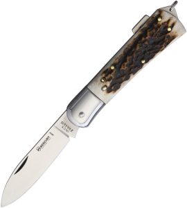 Mercury Hunting Lockback Stag Folding Knife 3" Z50CD15 Blade