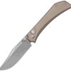 Mercury Amon Button Lock Folding Knife Elmax Steel Bronze Ti