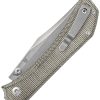 Mercury Amon Button Lock Folding Knife Green Micarta Elmax Steel