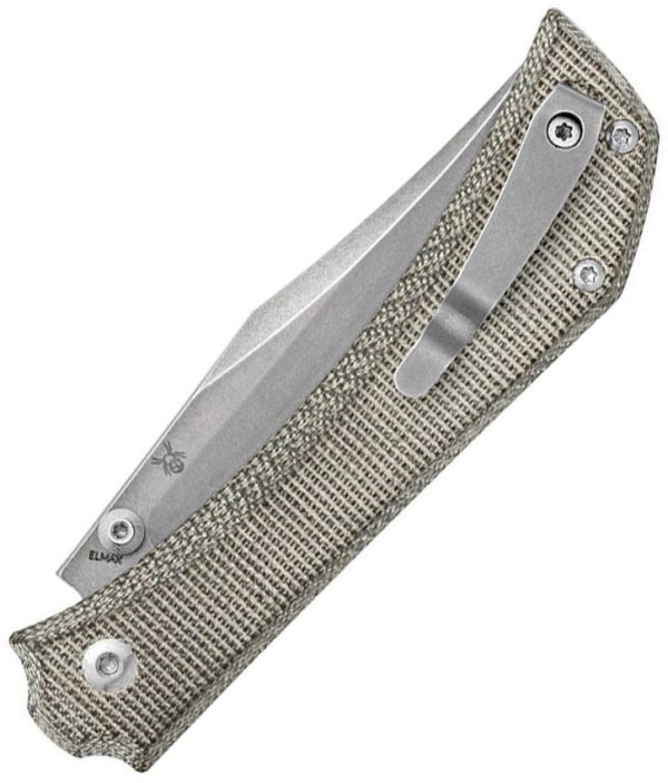 Mercury Amon Button Lock Folding Knife Green Micarta Elmax Steel