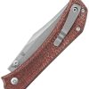 Mercury Amon Button Lock Folding Knife Red Micarta Elmax Steel