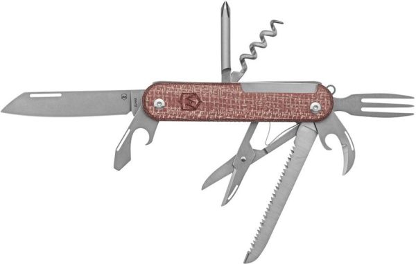 Mercury Duka Multi Tool Red Micarta 10-in-1 Folding Knife