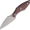 Mercury Hawky Fixed Blade M390 Red Burlap Micarta Knife