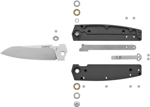 Mercury Logan Mini Linerlock Folding Knife Elmax Steel Black