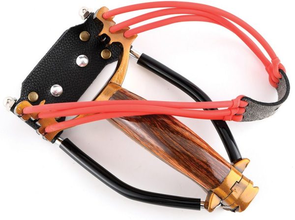 Mavik Gear Ballista 18 Slingshot Golden Wood Handle Wrist Brace
