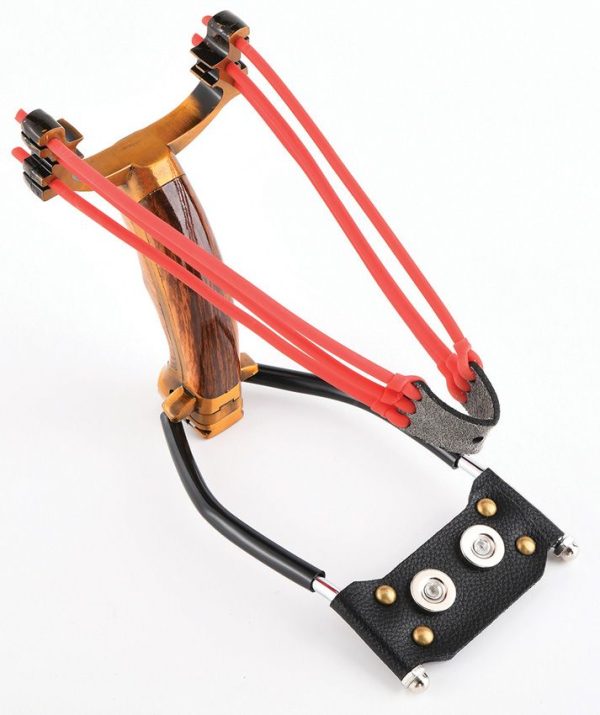 Mavik Gear Ballista 18 Slingshot Golden Wood Handle Wrist Brace