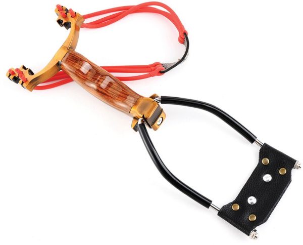 Mavik Gear Ballista 18 Slingshot Golden Wood Handle Wrist Brace