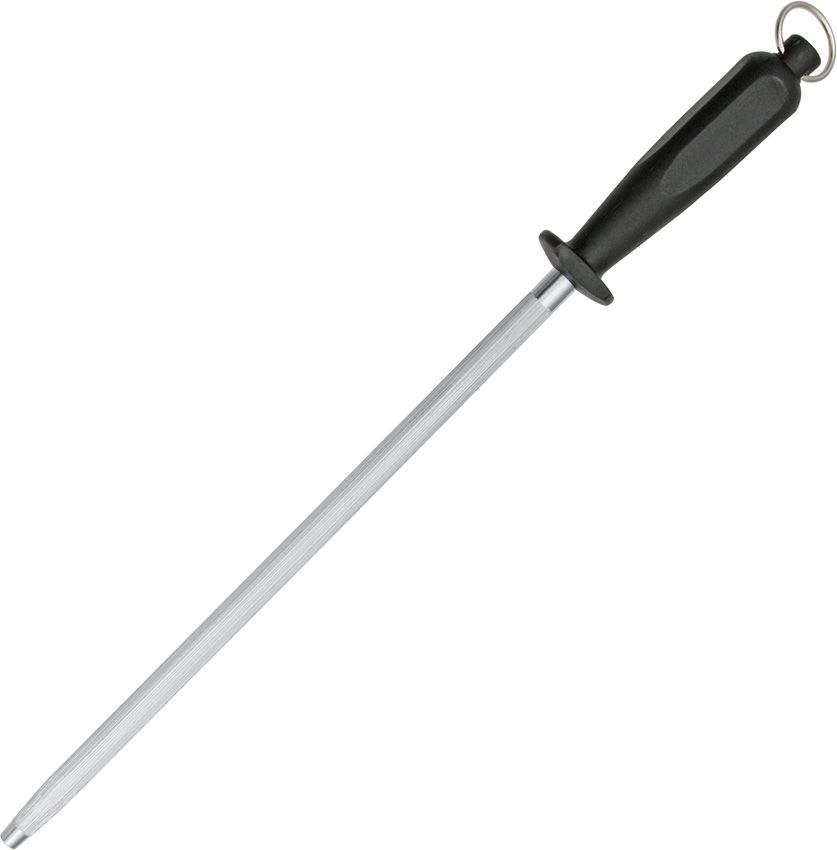 MI157.jpg 12" Stainless Steel Sharpening Steel Rod with Black Handle