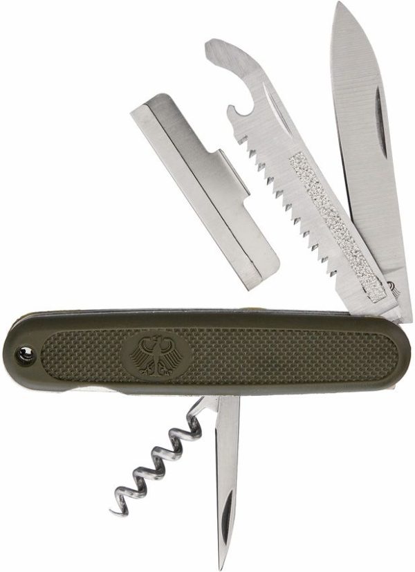 Bundeswehr Military Folding Knife - Multi-Tool OD Green