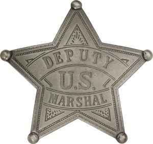 MI3009.jpg Badges Of The Old West US Deputy Marshal Badge - Silver-Plate Brass